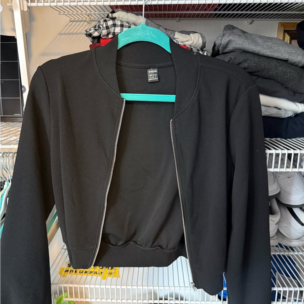 SHEIN Black Bomber Jacket for Women
